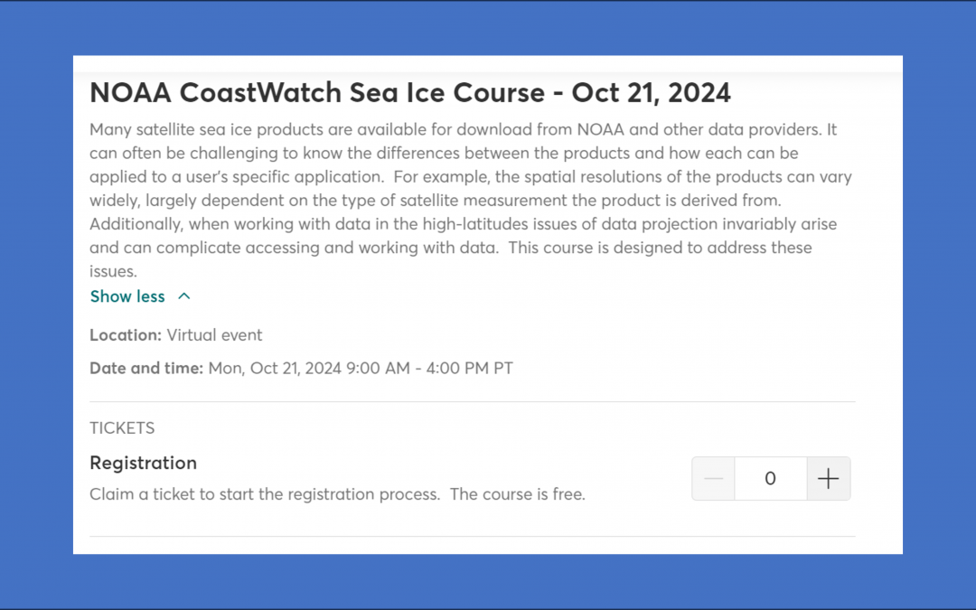 NOAA CoastWatch Sea Ice Course – Oct 21, 2024